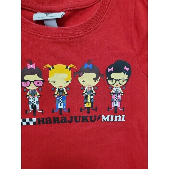 GWEN STEFANI HARAJUKU MINI RED SHORT SLEEVE T-SHIRT TOP GRAPHIC TEE GIRLS 5T - Picture 4 of 9